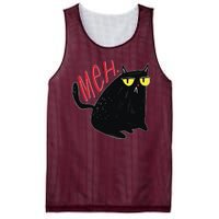 Funny Grumpy Meh Cat Mesh Reversible Basketball Jersey Tank