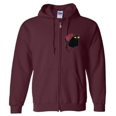 Funny Grumpy Meh Cat Full Zip Hoodie