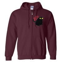 Funny Grumpy Meh Cat Full Zip Hoodie