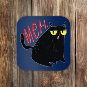 Funny Grumpy Meh Cat Coaster