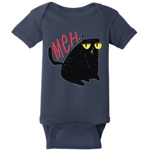 Funny Grumpy Meh Cat Baby Bodysuit