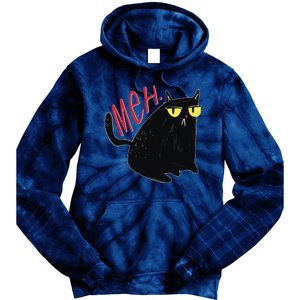 Funny Grumpy Meh Cat Tie Dye Hoodie