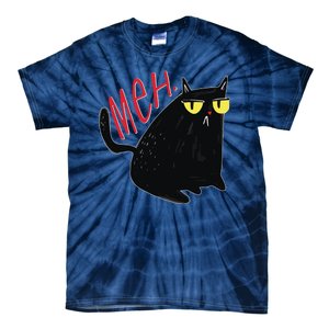 Funny Grumpy Meh Cat Tie-Dye T-Shirt