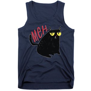 Funny Grumpy Meh Cat Tank Top