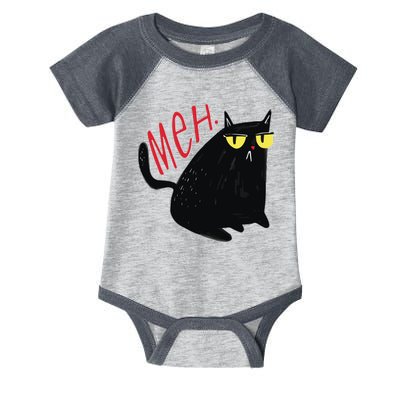 Funny Grumpy Meh Cat Infant Baby Jersey Bodysuit