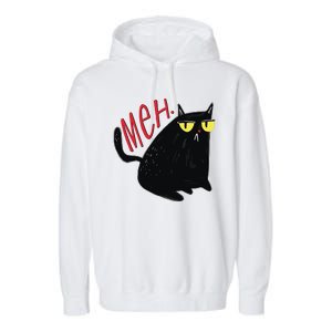 Funny Grumpy Meh Cat Garment-Dyed Fleece Hoodie