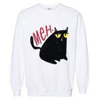 Funny Grumpy Meh Cat Garment-Dyed Sweatshirt
