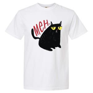 Funny Grumpy Meh Cat Garment-Dyed Heavyweight T-Shirt