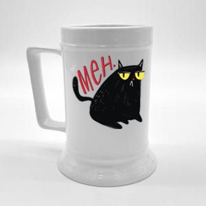 Funny Grumpy Meh Cat Beer Stein