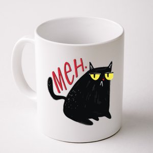 Funny Grumpy Meh Cat Coffee Mug