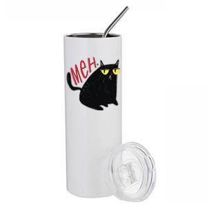 Funny Grumpy Meh Cat Stainless Steel Tumbler