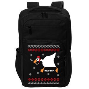 Funny Goose Murder Ugly Christmas Gift Impact Tech Backpack