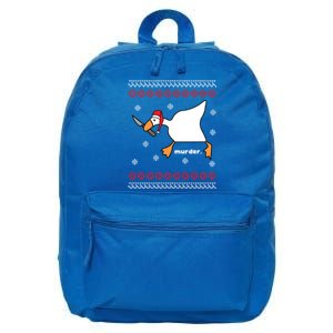 Funny Goose Murder Ugly Christmas Gift 16 in Basic Backpack