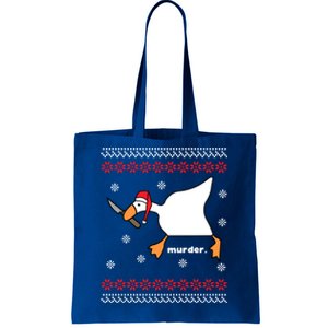 Funny Goose Murder Ugly Christmas Gift Tote Bag