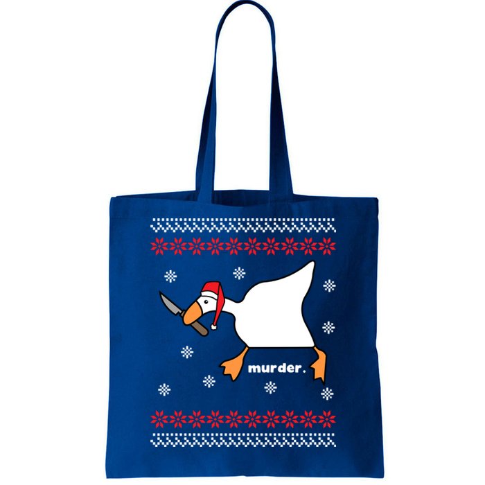 Funny Goose Murder Ugly Christmas Gift Tote Bag