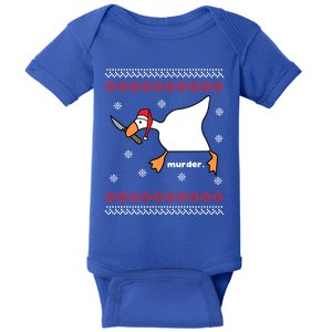 Funny Goose Murder Ugly Christmas Gift Baby Bodysuit