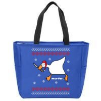 Funny Goose Murder Ugly Christmas Gift Zip Tote Bag