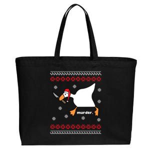 Funny Goose Murder Ugly Christmas Gift Cotton Canvas Jumbo Tote