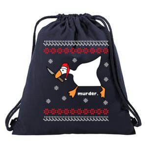 Funny Goose Murder Ugly Christmas Gift Drawstring Bag