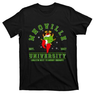 Funny Green Mean Guy Merry Christmas Xmas Vibes Green Hand T-Shirt