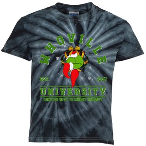 Funny Green Mean Guy Merry Christmas Xmas Vibes Green Hand Kids Tie-Dye T-Shirt