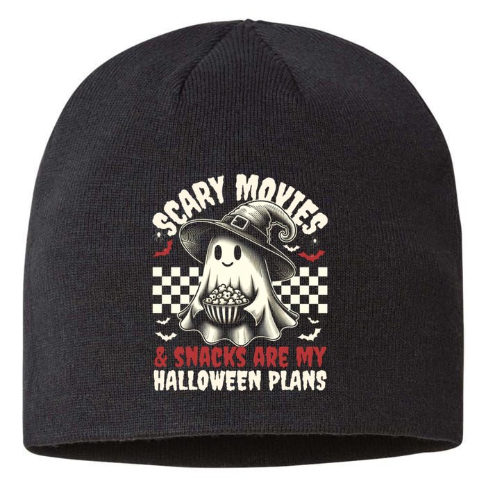 Funnycute Ghost Movies & Snacks Lovers Halloween Costume Spooky Sustainable Beanie