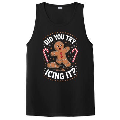 Funny Gingerbread Man Did You Try Icing It Cookie Baking PosiCharge Competitor Tank