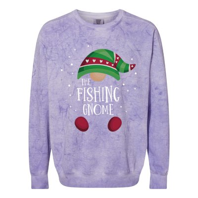 Fishing Gnome Matching Christmas Pjs Family Pajamas Fishing Gift Colorblast Crewneck Sweatshirt