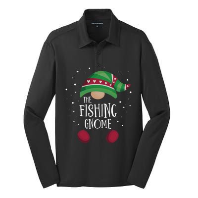 Fishing Gnome Matching Christmas Pjs Family Pajamas Fishing Gift Silk Touch Performance Long Sleeve Polo