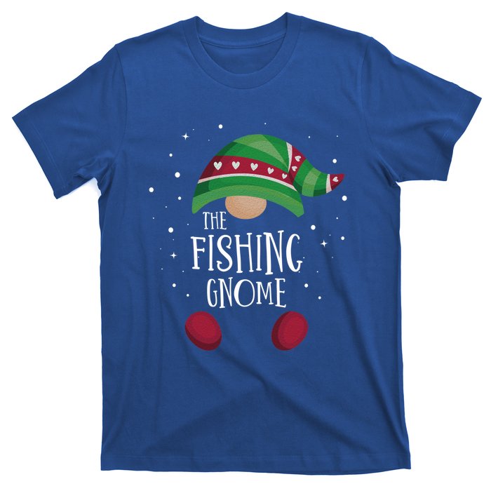 Fishing Gnome Matching Christmas Pjs Family Pajamas Fishing Gift T-Shirt