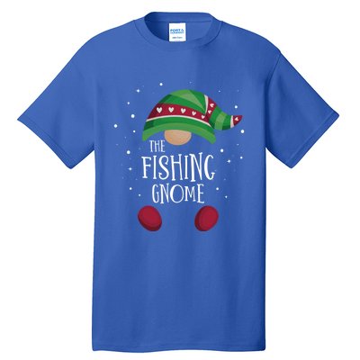 Fishing Gnome Matching Christmas Pjs Family Pajamas Fishing Gift Tall T-Shirt