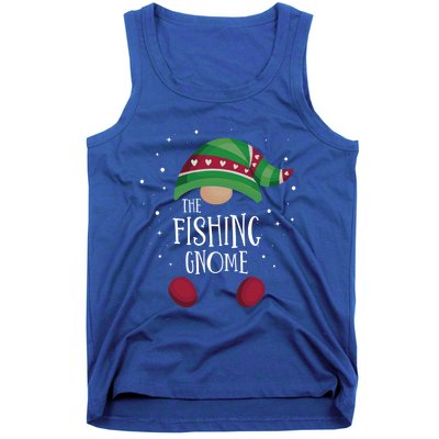 Fishing Gnome Matching Christmas Pjs Family Pajamas Fishing Gift Tank Top