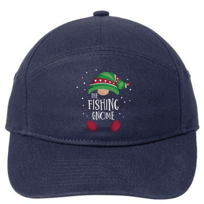 Fishing Gnome Matching Christmas Pjs Family Pajamas Fishing Gift 7-Panel Snapback Hat