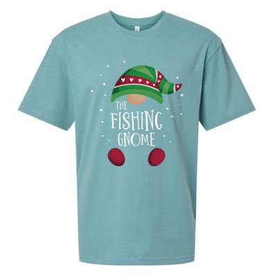 Fishing Gnome Matching Christmas Pjs Family Pajamas Fishing Gift Sueded Cloud Jersey T-Shirt