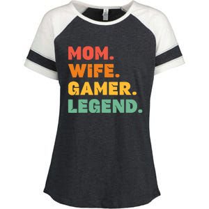 Funny Gamer Mom Wife Gamer Legend Gaming Women Video Game Enza Ladies Jersey Colorblock Tee