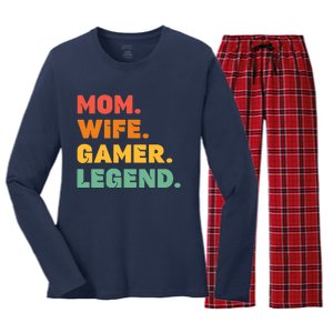 Funny Gamer Mom Wife Gamer Legend Gaming Women Video Game Women's Long Sleeve Flannel Pajama Set 