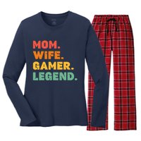 Funny Gamer Mom Wife Gamer Legend Gaming Women Video Game Women's Long Sleeve Flannel Pajama Set 