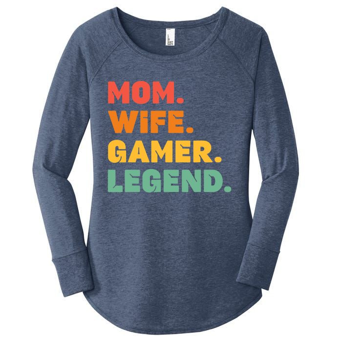 Funny Gamer Mom Wife Gamer Legend Gaming Women Video Game Women's Perfect Tri Tunic Long Sleeve Shirt