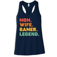 Funny Gamer Mom Wife Gamer Legend Gaming Women Video Game Women's Racerback Tank