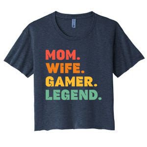 Funny Gamer Mom Wife Gamer Legend Gaming Women Video Game Women's Crop Top Tee