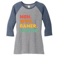 Funny Gamer Mom Wife Gamer Legend Gaming Women Video Game Women's Tri-Blend 3/4-Sleeve Raglan Shirt