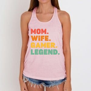 Funny Gamer Mom Wife Gamer Legend Gaming Women Video Game Women's Knotted Racerback Tank