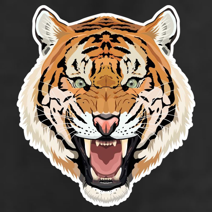Funny Growling Mouth Open Bengal Tiger 7 Panel Mesh Trucker Snapback Hat