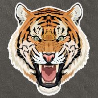 Funny Growling Mouth Open Bengal Tiger Cotton Canvas Backpack