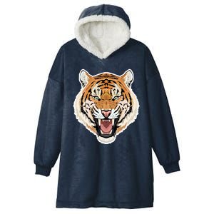 Funny Growling Mouth Open Bengal Tiger Hooded Wearable Blanket