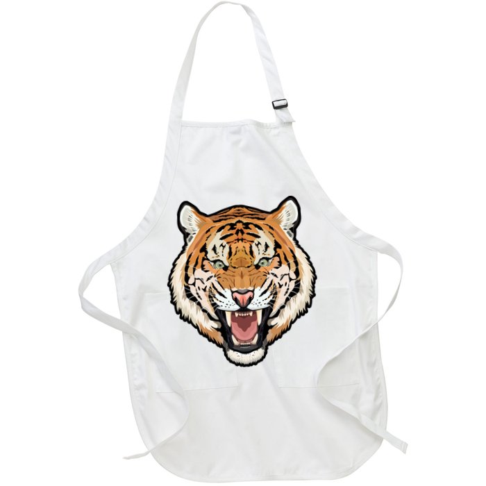 Funny Growling Mouth Open Bengal Tiger Apron