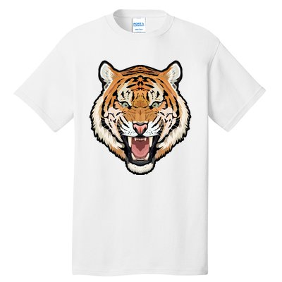 Funny Growling Mouth Open Bengal Tiger Tall T-Shirt