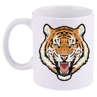 Funny Growling Mouth Open Bengal Tiger 11oz C Handle Ceramic Mug