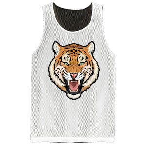 Funny Growling Mouth Open Bengal Tiger Mesh Reversible Basketball Jersey Tank