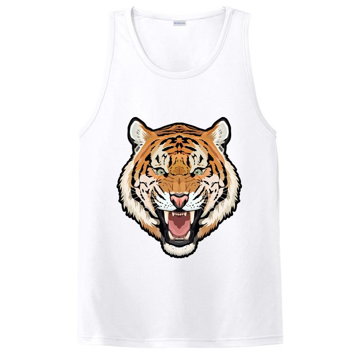 Funny Growling Mouth Open Bengal Tiger PosiCharge Competitor Tank